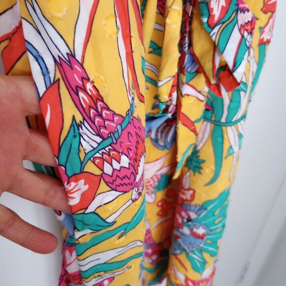 Talbots Tropical Birds of Paradise Floral Midi Dress - Picture 9 of 13